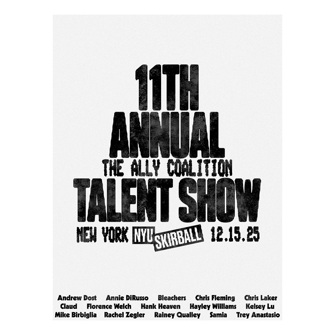 The Ally Coalition Talent Show Poster - Bleachers