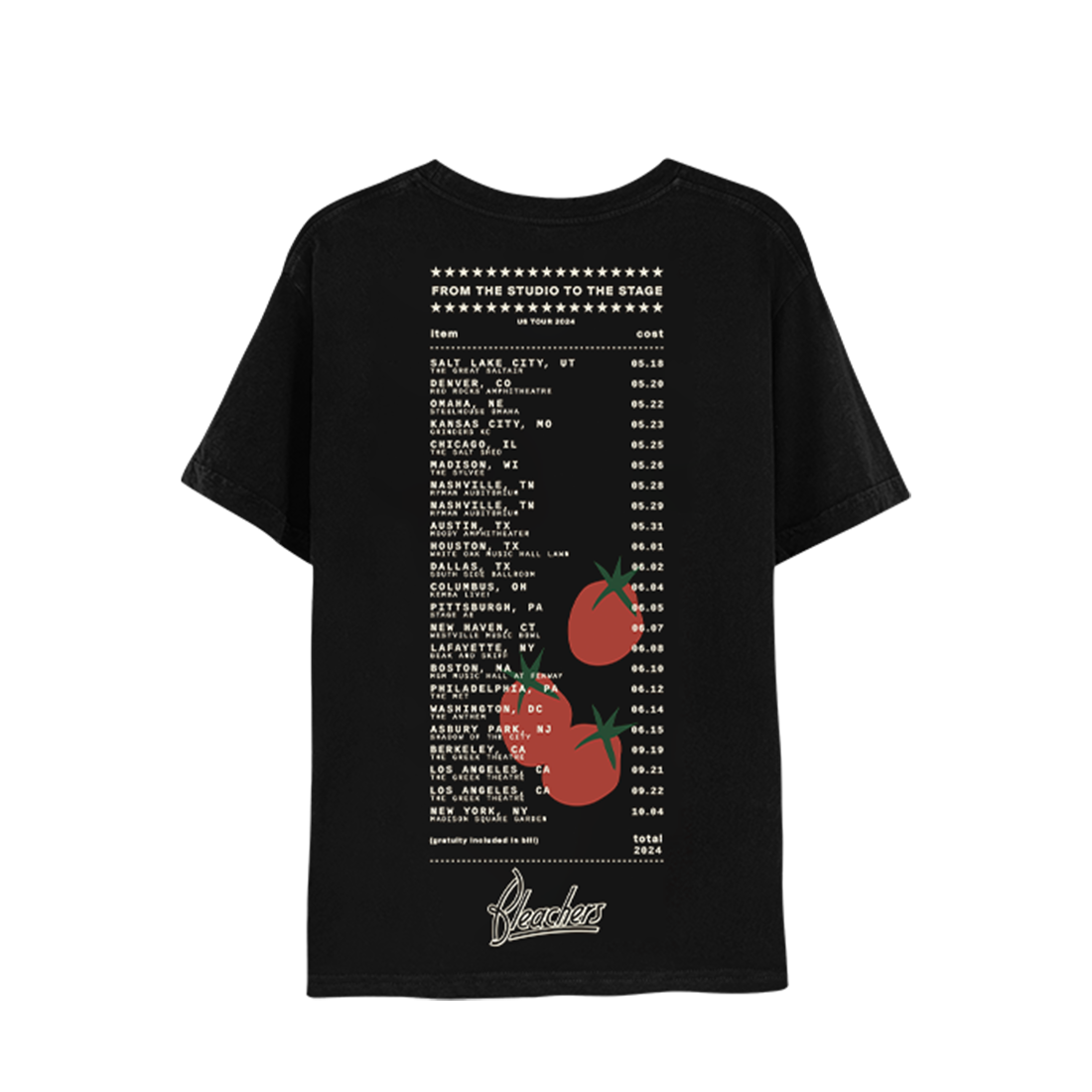 BLACK RESTAURANT TOUR TEE